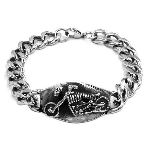 link, chain grim reaper skull motorcycle rider stainless steel skeleton bracelet hip hop rock punk mens jewelry, Black
link, chain grim reaper skull motorcycle rider stainless steel skeleton bracelet hip hop rock punk mens jewelry, Black