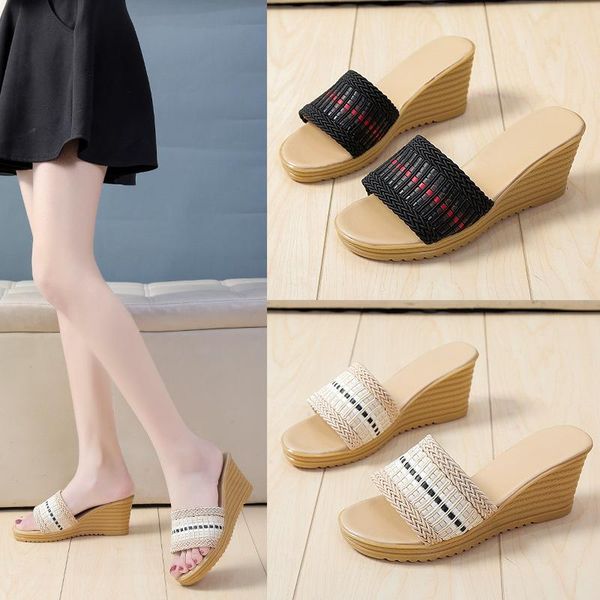 sandals 2021 summer leather slope heel high white women shoes versatile wide footed, Black
sandals 2021 summer leather slope heel high white women shoes versatile wide footed, Black