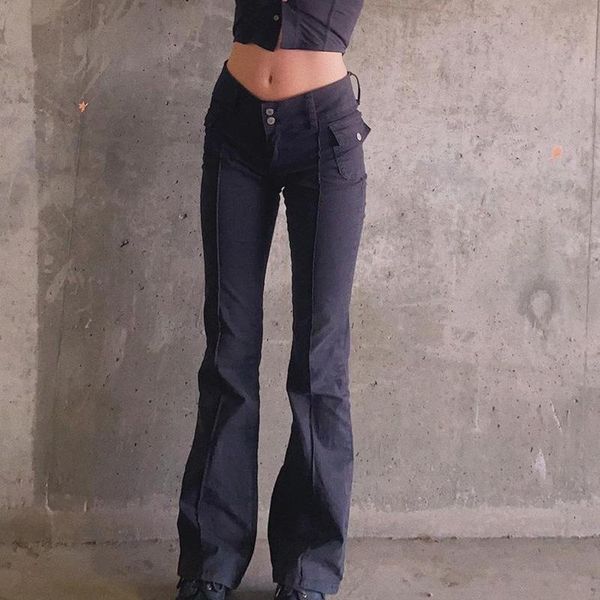 women's pants & capris indie aesthetics slim low waist flare e-girl vintage pockets solid autumn 90s fashion black trousers, Black;white
women's pants & capris indie aesthetics slim low waist flare e-girl vintage pockets solid autumn 90s fashion black trousers, Black;white
