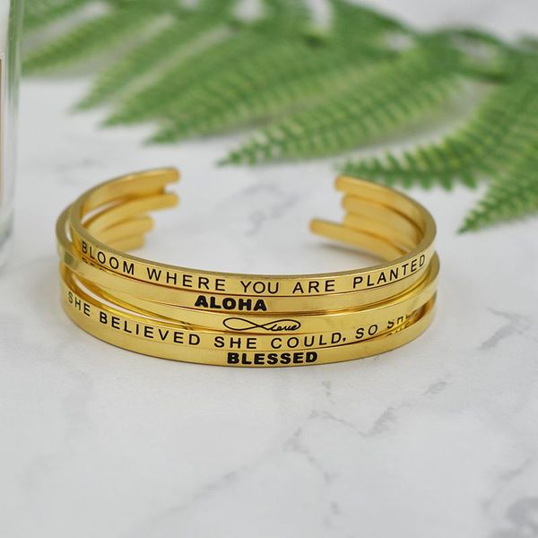 gold stainless steel positive inspirational bracelet engraved quote & for men women bangle, Black
gold stainless steel positive inspirational bracelet engraved quote & for men women bangle, Black