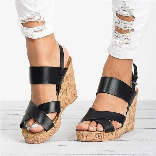 dress shoes women platform wedge sandals ladies 8cm high heels peep toe buckles female 2021 summer footwear big size 43, Black
dress shoes women platform wedge sandals ladies 8cm high heels peep toe buckles female 2021 summer footwear big size 43, Black