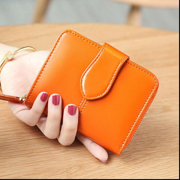 genuine leather wallets women wallet short money bag fashion oil wax ladies small coin purse orange rfid card holder, Red;black 
genuine leather wallets women wallet short money bag fashion oil wax ladies small coin purse orange rfid card holder, Red;black