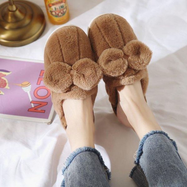 slippers women's large size shoes 2021 fashion home furry ladies non-slip bow, Black
slippers women's large size shoes 2021 fashion home furry ladies non-slip bow, Black