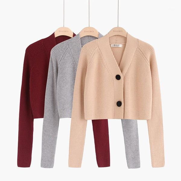women's sweaters korean style 2021 spring knitted sweater long sleeves single breasted cardigan women short coat casual student clothes, White;black
women's sweaters korean style 2021 spring knitted sweater long sleeves single breasted cardigan women short coat casual student clothes, White;black