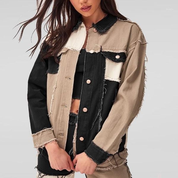 women's denim jacket patchwork autumn fashion clothing coats woman plus size short warm jackets full spliced, Black;brown
women's denim jacket patchwork autumn fashion clothing coats woman plus size short warm jackets full spliced, Black;brown