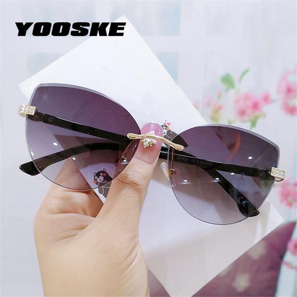 sunglasses yooske 2021 gradient cat eye women fashion diamond rimless sun glasses ladies luxury designer frameless eyewear uv400, White;black
sunglasses yooske 2021 gradient cat eye women fashion diamond rimless sun glasses ladies luxury designer frameless eyewear uv400, White;black
