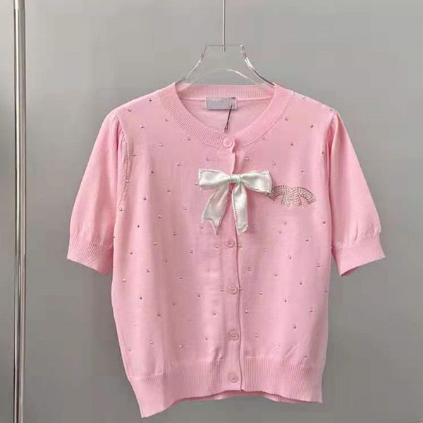 high version 21 spring summer new fashion lovely bow knit fresh and sweet short sleeved cardigan, White
high version 21 spring summer new fashion lovely bow knit fresh and sweet short sleeved cardigan, White