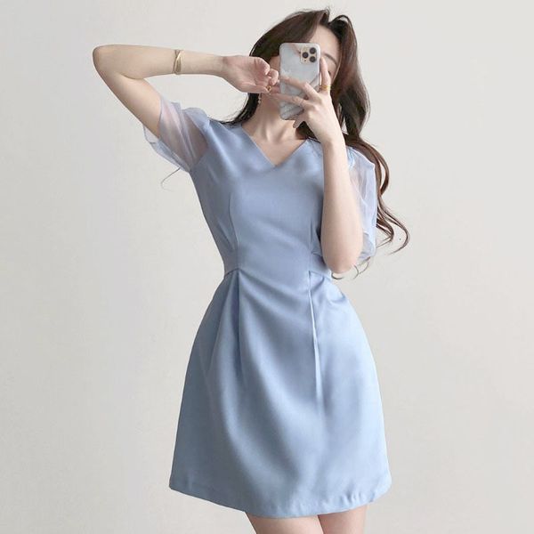 casual dresses dress summer light mature wind v-neck mesh puff sleeve waist belt temperament 9qn5, Black;gray
casual dresses dress summer light mature wind v-neck mesh puff sleeve waist belt temperament 9qn5, Black;gray