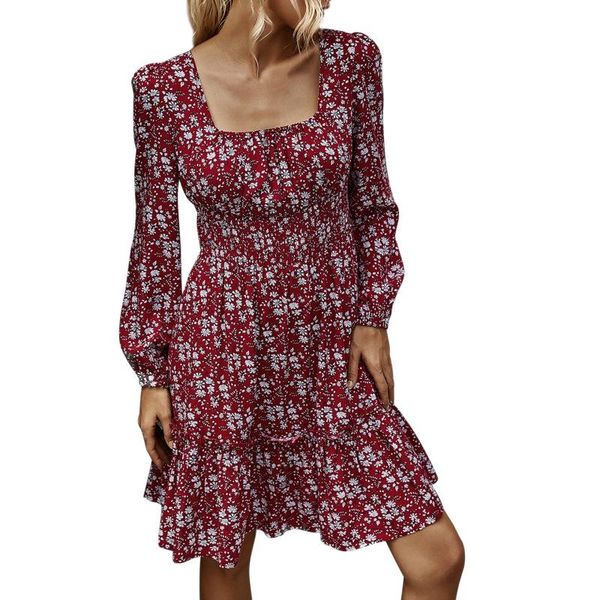 fashion woman dress autumn nifty broken flower woman's square collar long sleeve show waist elegant leisure and knee casual dresses, Black;gray
fashion woman dress autumn nifty broken flower woman's square collar long sleeve show waist elegant leisure and knee casual dresses, Black;gray