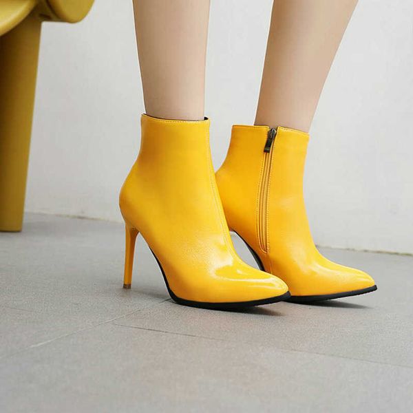 zawsthia patent pu leather yellow blue winter shoes for woman 10cm super thin high heels stilettos booties ankle boots lady 210611, Black
zawsthia patent pu leather yellow blue winter shoes for woman 10cm super thin high heels stilettos booties ankle boots lady 210611, Black