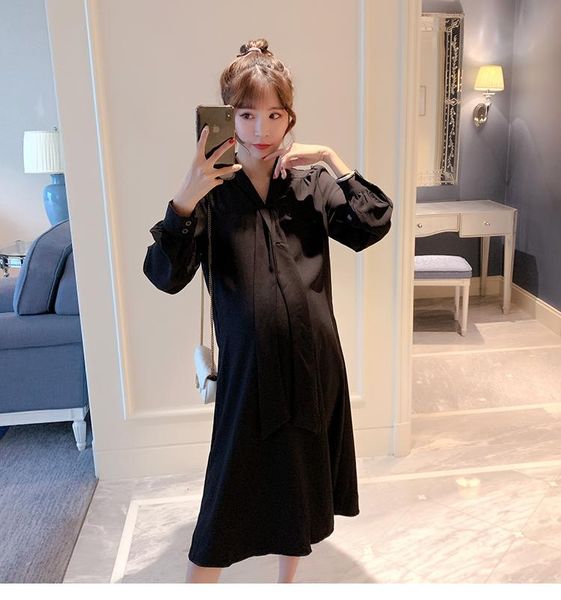 maternity dresses explosion models clothes autumn fashion tide loose bow tie small black dress long-sleeve, White
maternity dresses explosion models clothes autumn fashion tide loose bow tie small black dress long-sleeve, White