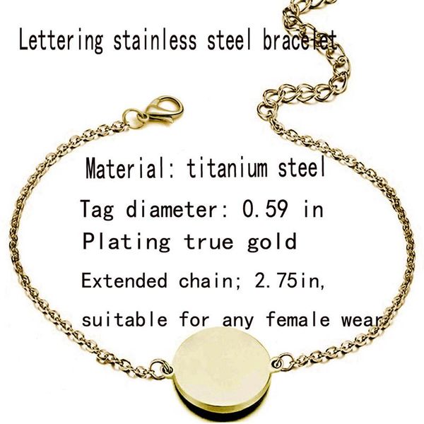 link, chain titanium steel bracelet custom lettering can engraved any content round jewelry gift charm holder exclusive, Black
link, chain titanium steel bracelet custom lettering can engraved any content round jewelry gift charm holder exclusive, Black