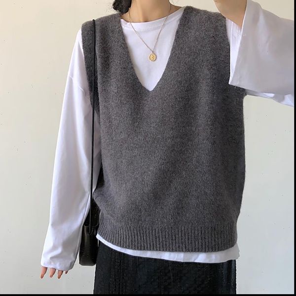 vest solid outerwear v neck women sweaters knitted sleeveless spring, White;black
vest solid outerwear v neck women sweaters knitted sleeveless spring, White;black