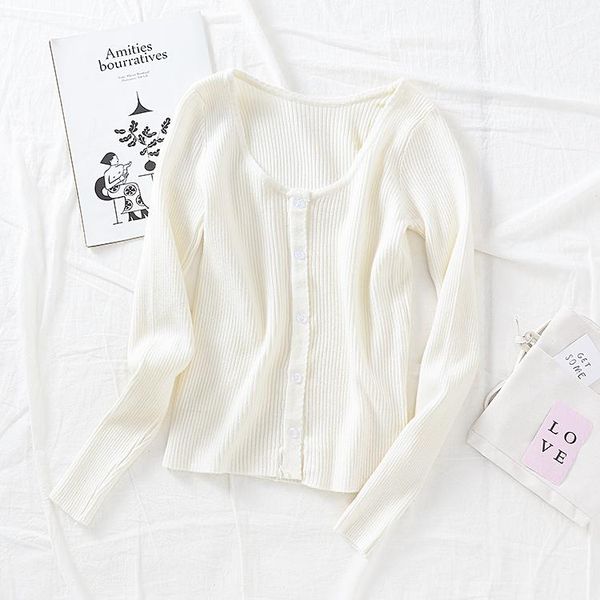 women's sweaters cardigan knitted sweater long sleeve crochet female with buttons short white cardigans, White;black
women's sweaters cardigan knitted sweater long sleeve crochet female with buttons short white cardigans, White;black