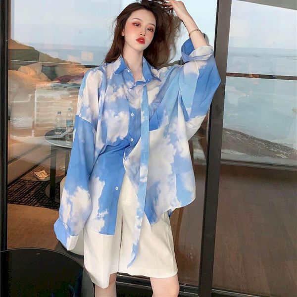 holiday sunscreen shirts women blouses clothing korean loose lazy long-sleeved blue sky white clouds tie-dye gradient shirt women's &
holiday sunscreen shirts women blouses clothing korean loose lazy long-sleeved blue sky white clouds tie-dye gradient shirt women's &