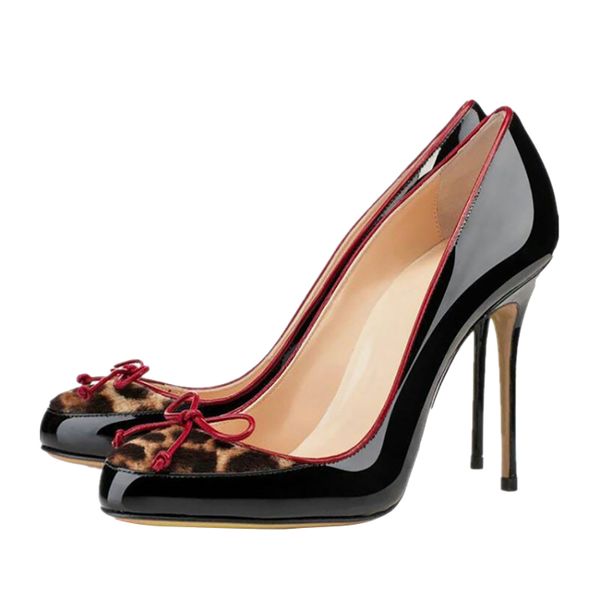 handmade womens high heeled dress shoes patent leather shoelace-knot leopard toe patchwork slip-on classic fashion black court pumps d588
handmade womens high heeled dress shoes patent leather shoelace-knot leopard toe patchwork slip-on classic fashion black court pumps d588