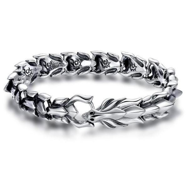 link, chain vintage men bracelet dragon skeleton pattern design bangle domineering business hand birthday christmas day jewelry gifts, Black
link, chain vintage men bracelet dragon skeleton pattern design bangle domineering business hand birthday christmas day jewelry gifts, Black