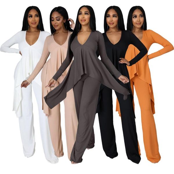 women's two piece pants 27a8829 autumn winter women casual fashion irregular long-sleeved v-neck pits set, White
women's two piece pants 27a8829 autumn winter women casual fashion irregular long-sleeved v-neck pits set, White