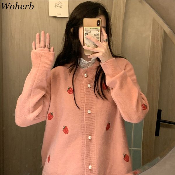 cute cardigan women strawberry embroidery sweater coat girls korean chic casual loose student female jumper kardigany 210417, White;black
cute cardigan women strawberry embroidery sweater coat girls korean chic casual loose student female jumper kardigany 210417, White;black