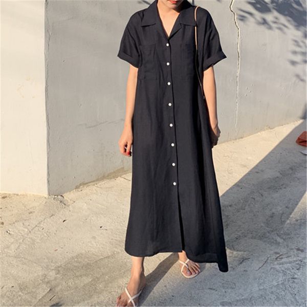 dresses 572 south korean suit collar out at will 2021 loose single breasted long short sleeve dress 1020, Black;gray
dresses 572 south korean suit collar out at will 2021 loose single breasted long short sleeve dress 1020, Black;gray