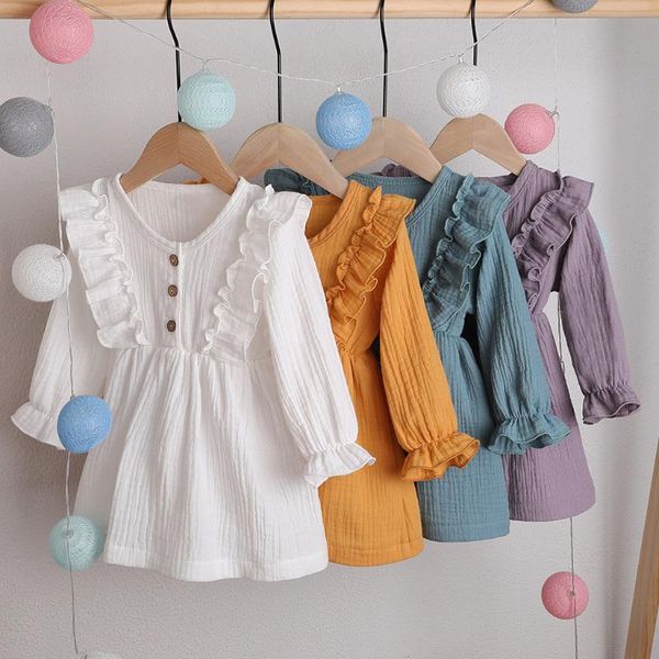 girl's dresses 0-5y baby toddler kids girl autumn dress ruffles long sleeve solid cotton linen party casual cute children clothes, Red;yellow
girl's dresses 0-5y baby toddler kids girl autumn dress ruffles long sleeve solid cotton linen party casual cute children clothes, Red;yellow