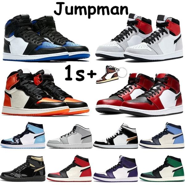 1 1s jumpman basketball shoes mid chicago black bred royal toe light smoke grey satin snake shattered backboard unc patent high men sneakers
1 1s jumpman basketball shoes mid chicago black bred royal toe light smoke grey satin snake shattered backboard unc patent high men sneakers