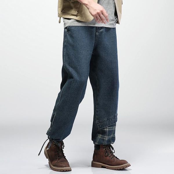 men's fashion loose jeans straight wide leg man casual mans streetwear collage hip hop size -5xl, Blue
men's fashion loose jeans straight wide leg man casual mans streetwear collage hip hop size -5xl, Blue