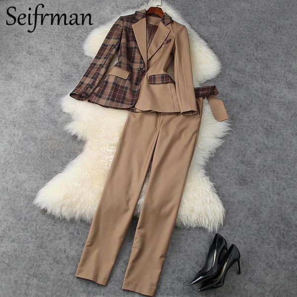 seifrmann autumn women fashion designer pants set long sleeve fake pocket jacket + high waist print pants 2 two pieces suit women's two, White
seifrmann autumn women fashion designer pants set long sleeve fake pocket jacket + high waist print pants 2 two pieces suit women's two, White