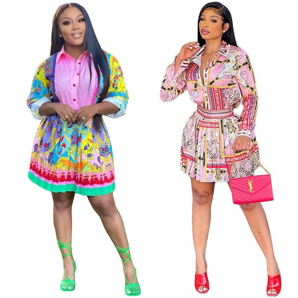 two piece dress europe and america summer women's pink printed all-match shirt + pleated skirt fashion suit nightclub, White
two piece dress europe and america summer women's pink printed all-match shirt + pleated skirt fashion suit nightclub, White