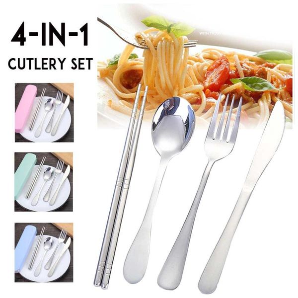 dinnerware sets stainless steel portable cutlery set with case fork spoon knife chopsticks 4pcs/set box for travel camping picnic
dinnerware sets stainless steel portable cutlery set with case fork spoon knife chopsticks 4pcs/set box for travel camping picnic