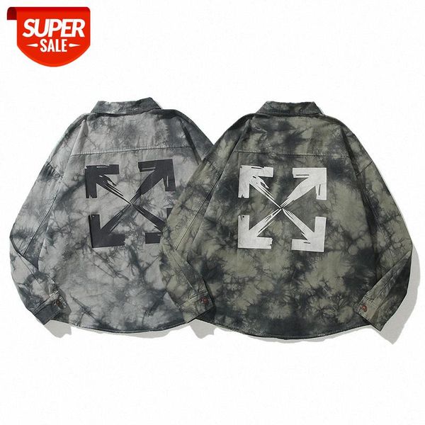 street hip-hop style camouflage denim shirt men and women ow arrow jacket #ws4n, White;black
street hip-hop style camouflage denim shirt men and women ow arrow jacket #ws4n, White;black