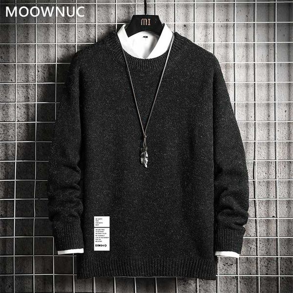 autumn and winter plus velvet thickening men's large size sweater slim casual men's high-quality knit sweater 211221, White;black