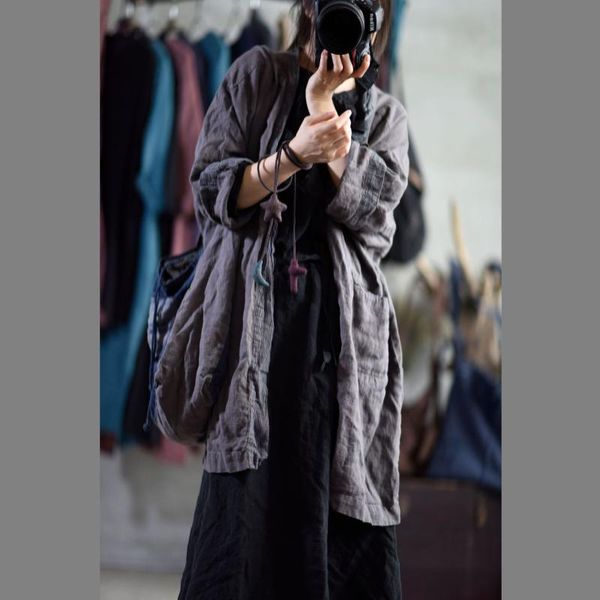 women's jackets women loose linen patchwork outerwear ladies spliced vintage flax coat female 2021 retro autumn spring, Black;brown
women's jackets women loose linen patchwork outerwear ladies spliced vintage flax coat female 2021 retro autumn spring, Black;brown