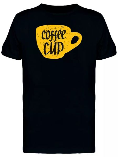 Yellow Coffee Cup Tee Men's -Image by Shutterstock, White;black 
Yellow Coffee Cup Tee Men's -Image by Shutterstock, White;black