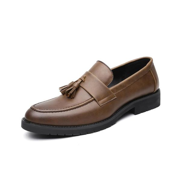men leather dress shoes loafers fringe shallow formal elegant classic business wedding social fashion flat footwear party office, Black
men leather dress shoes loafers fringe shallow formal elegant classic business wedding social fashion flat footwear party office, Black