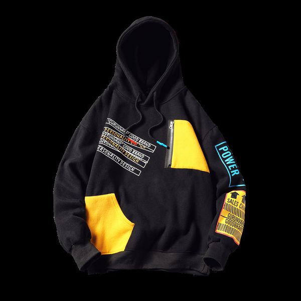 autumn large size patchwork hoodie color block sweatshirt brand trend contrast stitching long sleeve men 200923, Black
autumn large size patchwork hoodie color block sweatshirt brand trend contrast stitching long sleeve men 200923, Black