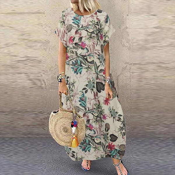 summer fashion plus size casual womens dress short sleeve boho retro linen print long maxi wholesale ship, Black;gray
summer fashion plus size casual womens dress short sleeve boho retro linen print long maxi wholesale ship, Black;gray