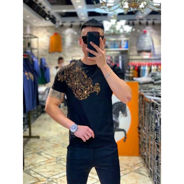 men's t-shirts 2021 summer half sleeve t-shirt ice silk drill tide brand handsome shirt, White;black
men's t-shirts 2021 summer half sleeve t-shirt ice silk drill tide brand handsome shirt, White;black
