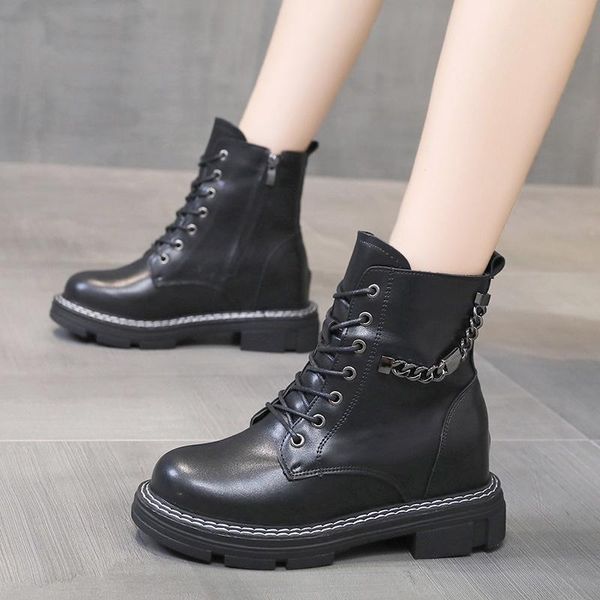 boots winter keep warm platform fashion chain women ankle round toe lace up side zipper casual, Black
boots winter keep warm platform fashion chain women ankle round toe lace up side zipper casual, Black