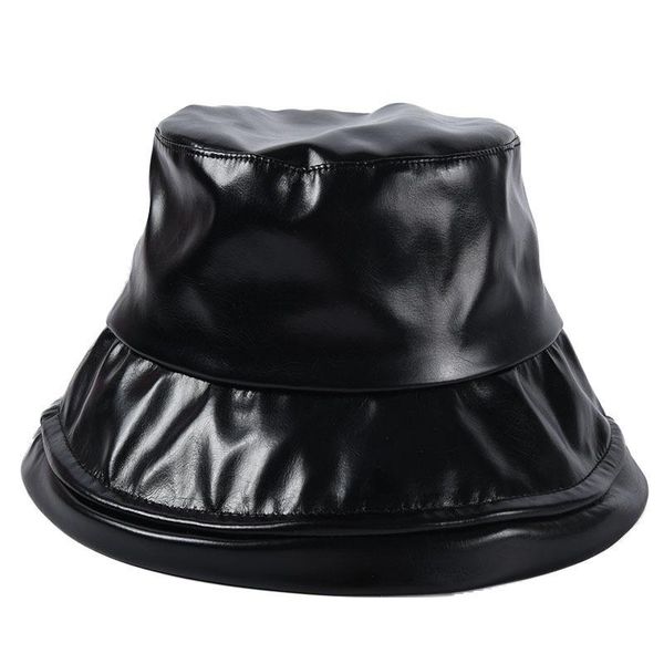 cloches men and women flat fisherman hat 2021 soft faux leather bucket hats light pu hip hop caps street collapsible sun visors, Blue;gray
cloches men and women flat fisherman hat 2021 soft faux leather bucket hats light pu hip hop caps street collapsible sun visors, Blue;gray
