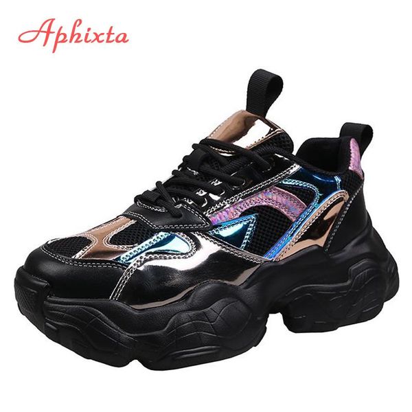 aphixta 2021 patchwork platform dad footwear spring chunky sole sneakers height increasing women boots thick shoes, Black
aphixta 2021 patchwork platform dad footwear spring chunky sole sneakers height increasing women boots thick shoes, Black