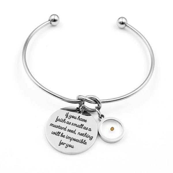 bangle bible verse bracelet mustard seed charm stainless steel cuff faith religious christian jewelry for women, Black
bangle bible verse bracelet mustard seed charm stainless steel cuff faith religious christian jewelry for women, Black