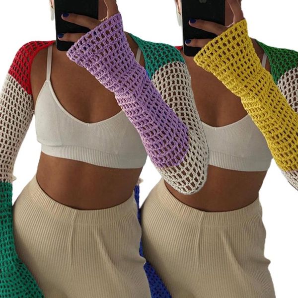 women's knits & tees d0lf women long sleeve crochet knit crop contrast color patchwork cutout sweater shawl shrug hollow out mesh open, White
women's knits & tees d0lf women long sleeve crochet knit crop contrast color patchwork cutout sweater shawl shrug hollow out mesh open, White