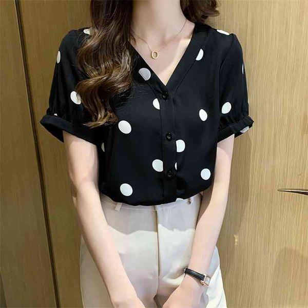 korean fashion womens dots blouses chiffon women short sleeve shirts v collar ladies women shirts 210507, White
korean fashion womens dots blouses chiffon women short sleeve shirts v collar ladies women shirts 210507, White