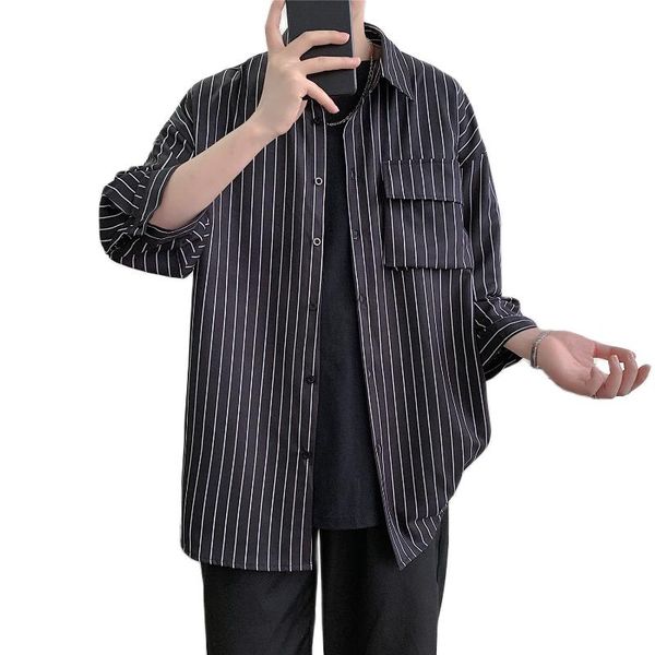 men's casual shirts summer stripe short-sleeved workwear shirt for men loose with quadrille-sleeved style large size,, White;black
men's casual shirts summer stripe short-sleeved workwear shirt for men loose with quadrille-sleeved style large size,, White;black