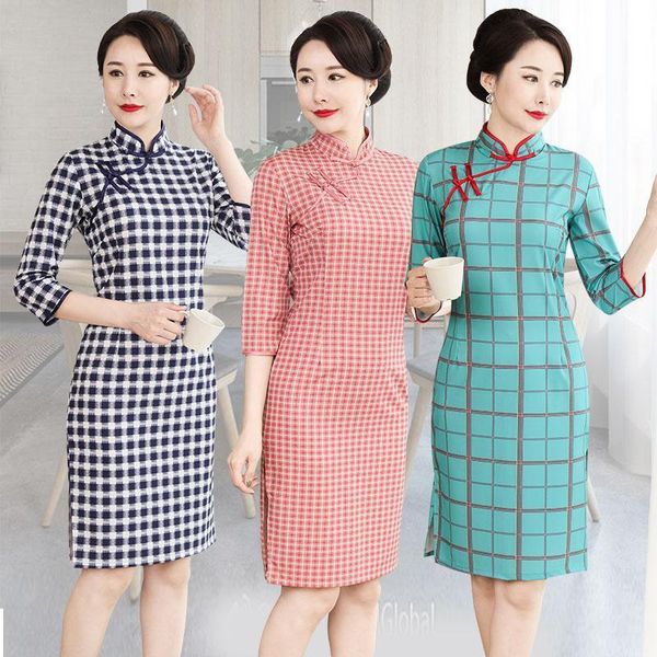 ethnic clothing young summer chinese improved cheongsam girl's plaid short dress, Red
ethnic clothing young summer chinese improved cheongsam girl's plaid short dress, Red