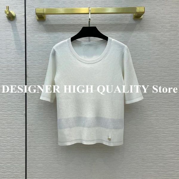women's t-shirt 2021 fashion runway design knitted summer o-neck short sleeve solid color button cotton knitting casual, White
women's t-shirt 2021 fashion runway design knitted summer o-neck short sleeve solid color button cotton knitting casual, White