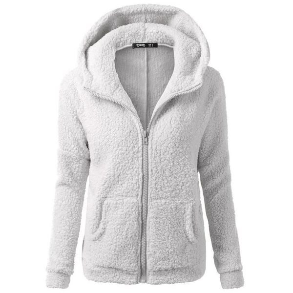 women fleece teddy jackets zipper solid pocket thick hooded coat winter warm wool zip-up cotton outwear femme women's, Black;brown
women fleece teddy jackets zipper solid pocket thick hooded coat winter warm wool zip-up cotton outwear femme women's, Black;brown