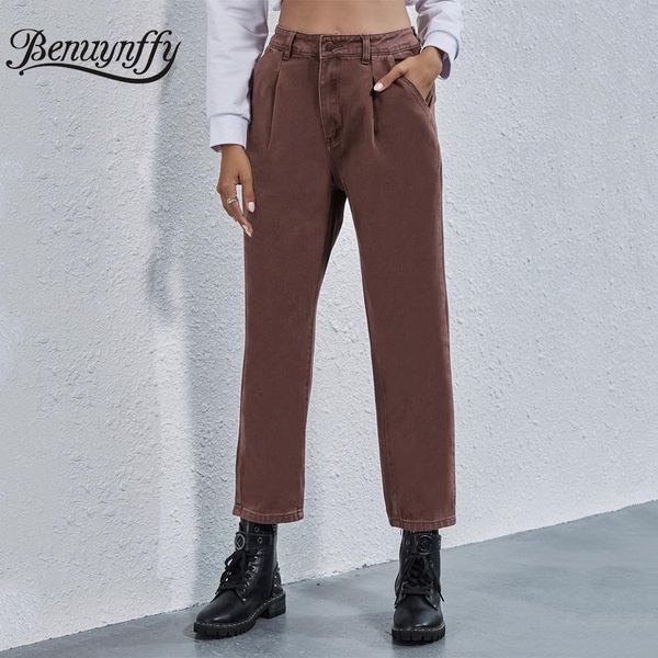 benuynffy button solid high waist jeans woman spring autumn pleat front straight denim casual without belt women's, Blue
benuynffy button solid high waist jeans woman spring autumn pleat front straight denim casual without belt women's, Blue