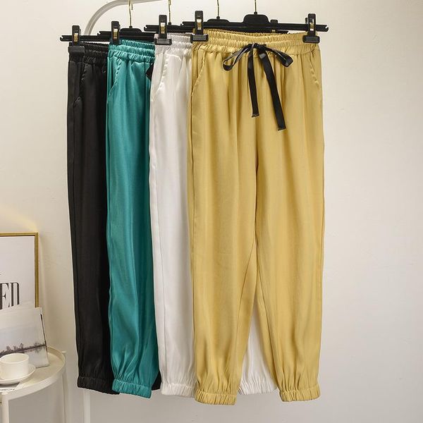 women's pants & capris 2021 cash trousers fashion leisure beam foot fire pearl shining silk with loose points turnip get summer, Black;white
women's pants & capris 2021 cash trousers fashion leisure beam foot fire pearl shining silk with loose points turnip get summer, Black;white